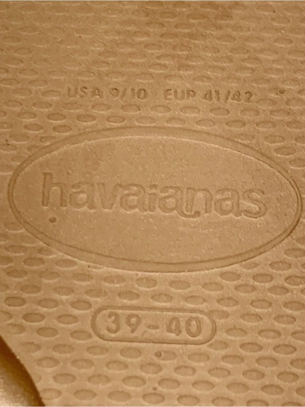 Havaianas Glitter Strap Flip Flops in Gold 9/10 - Picture 6 of 6